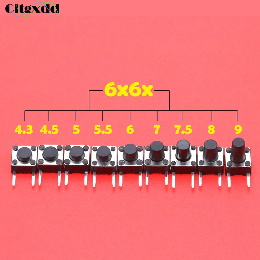 Cltgxdd 6X6X4 3/4 5/5/5 5/6/7/7 5/8/9 мм тактильный переключатель кнопочный SMD 2pin микро для