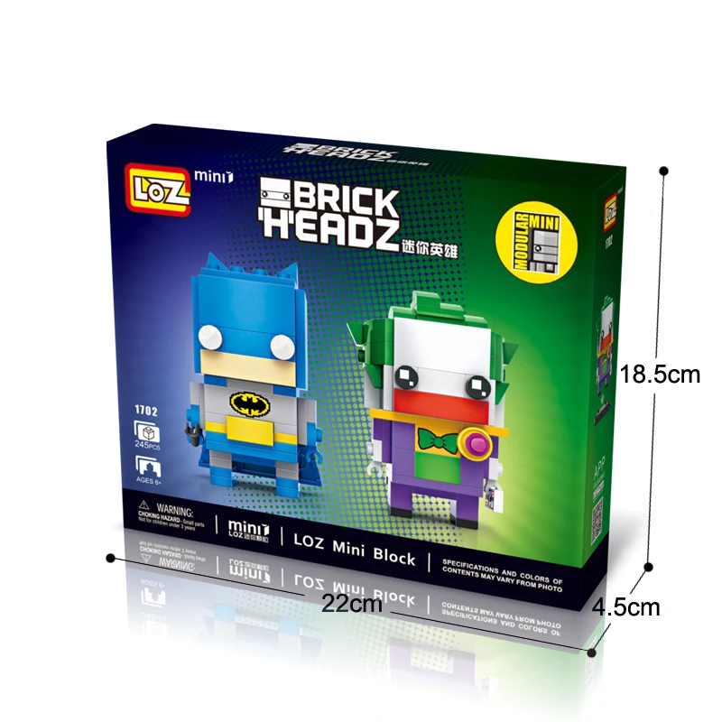 LOZ Бэтмен и Джокер супер герой 2in1 Мини Building Block кирпич головок фигурку игрушки