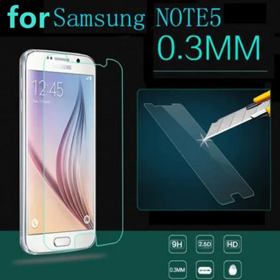 100 шт. для Samsung Galaxy Note 5 закаленное стекло 9H 0 3 мм Взрывозащищенная защита экрана 7