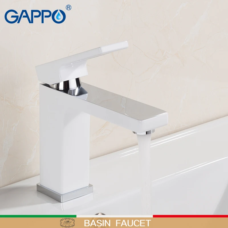 

GAPPO Basin faucets white washbasin bath faucets brass basin mixer chrome waterfall tap bathroom sink faucet water