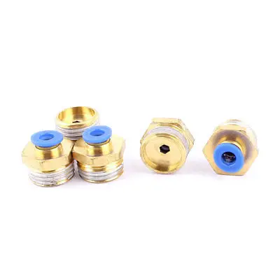 

5 Pcs 6mm Tube to 1/2 BSP Thread Push in Quick Connect Coupler Fittings PC6-04