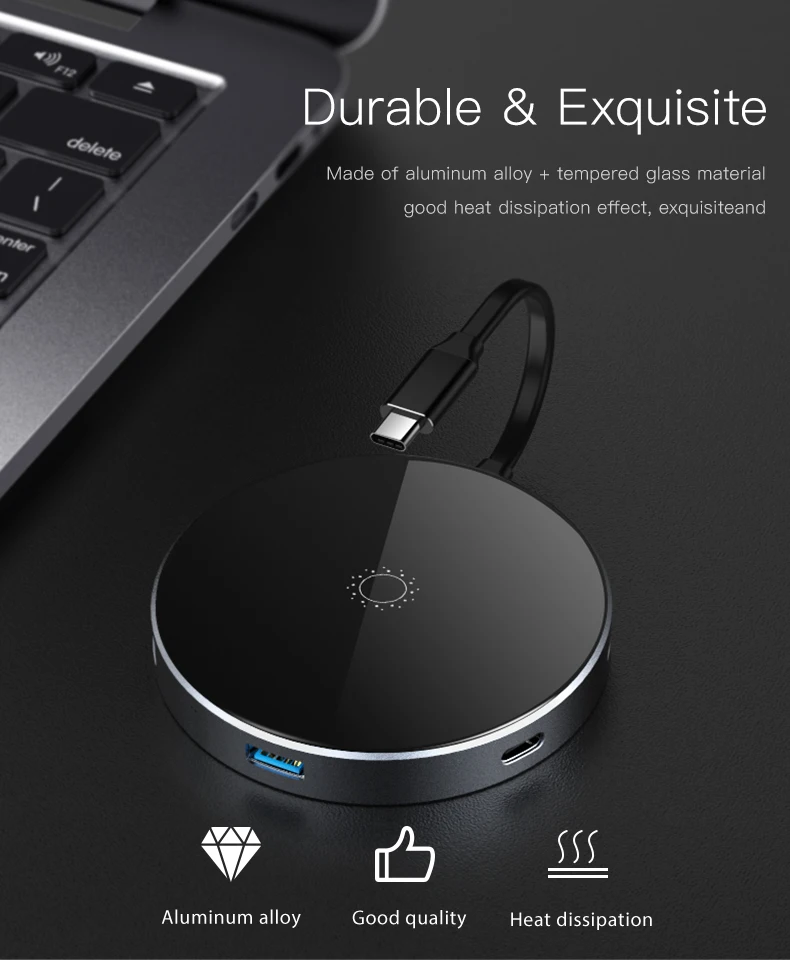 NOHON USB 3,0 концентратор type C концентратор USB разветвитель Мульти USB C концентратор HDMI адаптер питания для Macbook Pro mate 20 Pro Беспроводное зарядное устройство PD SD