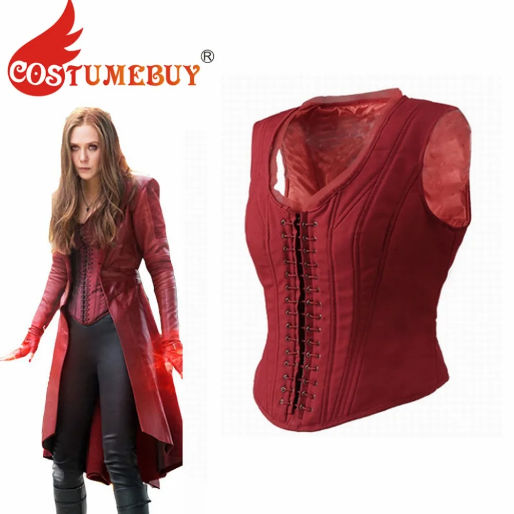 CostumeBuy, костюм Капитана Америки: Civil War, Скарлет, жилет ведьмы, костюм для взрослых, Wanda Maximoff, карнавальный костюм на Хэллоуин, L920
