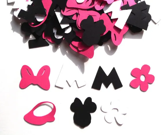 Черно-розовые и белые тематические конфетти для вечеринки набор из 120 разных