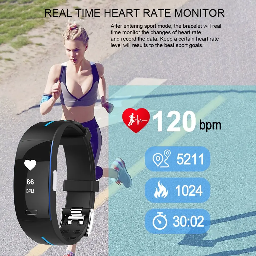 P3 Smart Band ЭКГ + PPG монитор крови Давление часы реального времени сердечного ритма