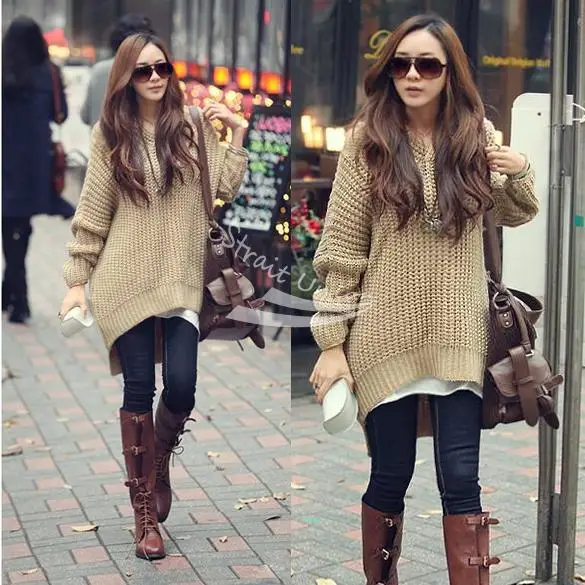 Women's Knitwear Knitting Long Irregular Hem Hooded Loose Sweater Coat Outerwear free shipping 7736 | Женская одежда