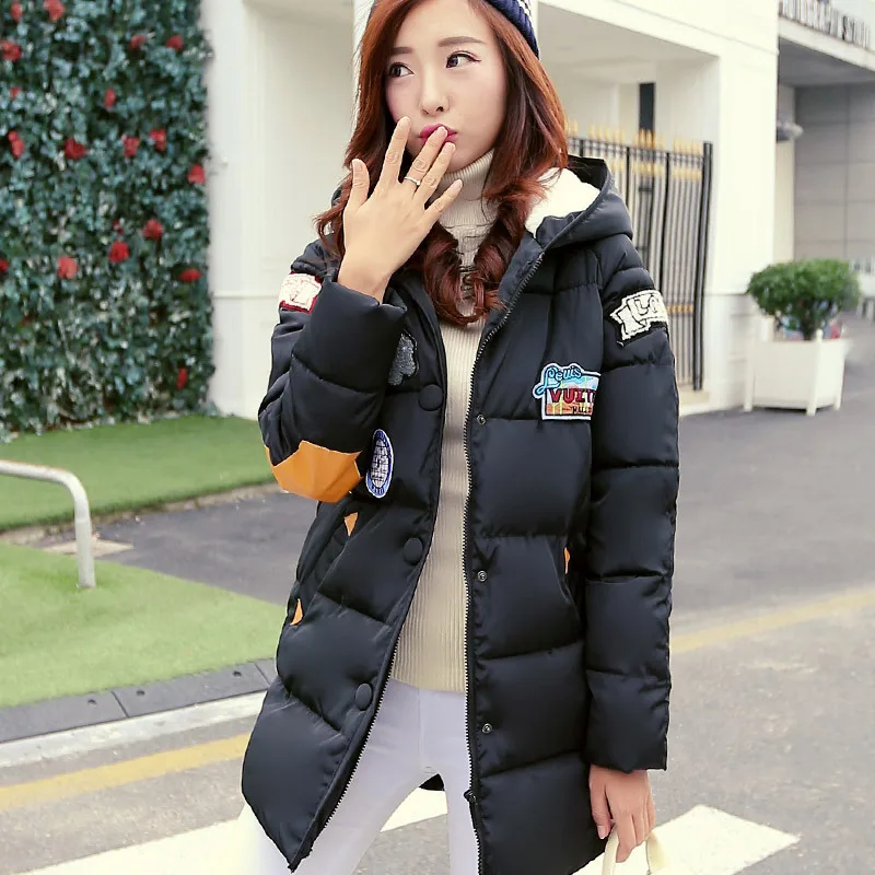 Новый женский знак в долгосрочной пальто декоративные хлопка ватник тонкий. xxl