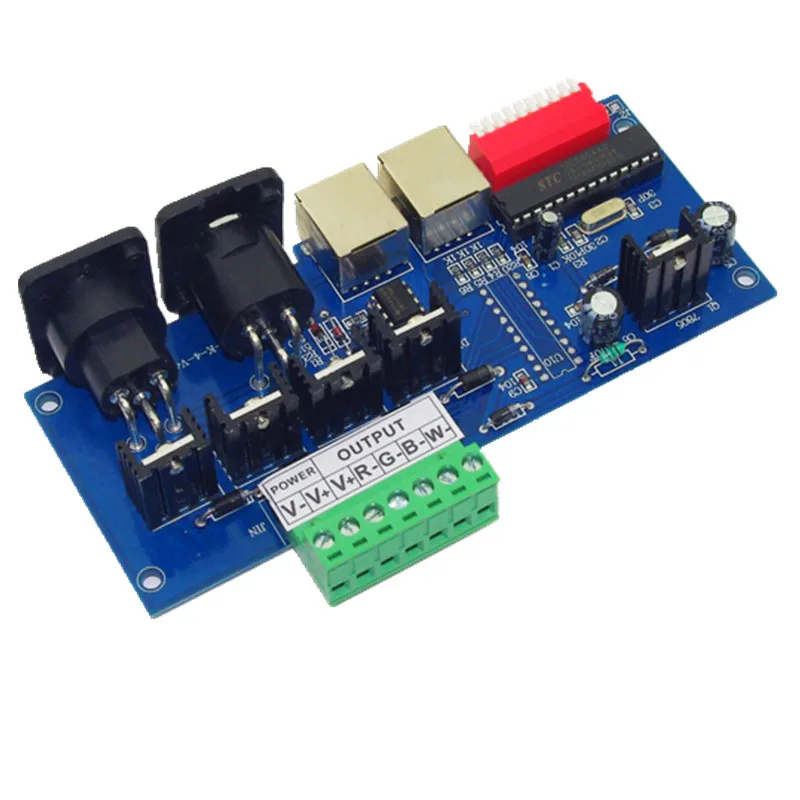 Оптовая продажа 1 шт. 4 канала x 4A с интерфейсом RJ45 RGBW светодиодный контроллер DMX512