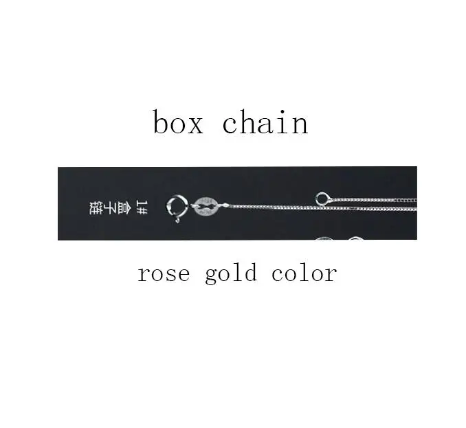 1 rose gold 925 пробы Серебряное ожерелье с цепочкой с пружинной застежкой 40 см 45 см дизайнерская женская подвеска цепочки Сделай Сам ювелирное изделие - Цвет: 1 rose gold