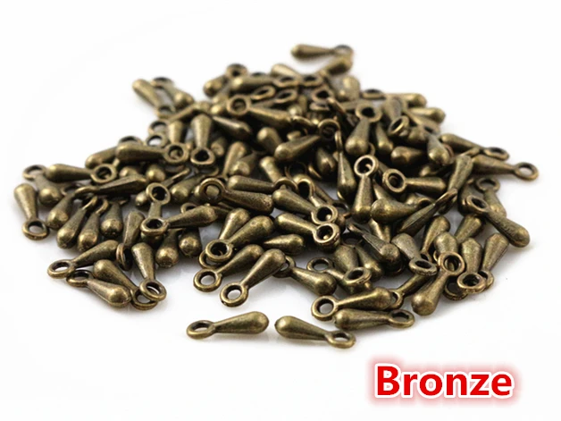 Bronze 7*3 мм, 100 шт./лот, 6 цветов, подвеска, ожерелье, концевые колпачки, подвески для ожерелья, браслета, серьги, ювелирные изделия, аксессуары для DIY - Цвет: Bronze