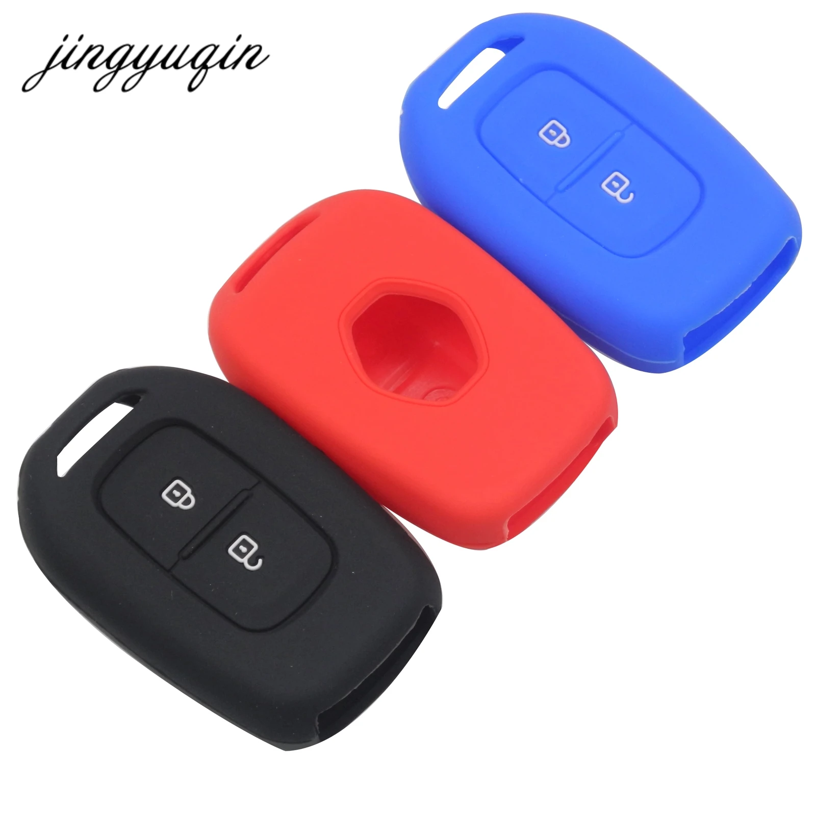 Силиконовый чехол для ключей jingyuqin с 2 кнопками Renault Scenic Master Megane Duster Logan Clio Captur Laguna
