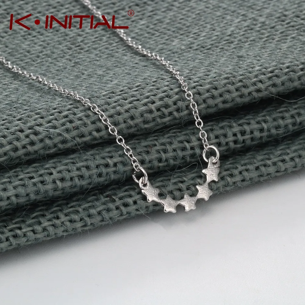 Kinitial Мода Пять звезд Цепочки и ожерелья s звезды Подвески Серебряные ювелирные