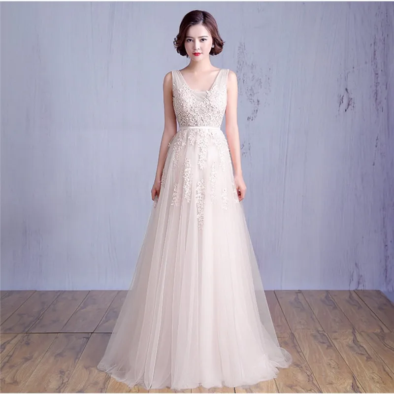 Дешевые Белый Кот Boho Пляж Свадебные Платья 2017 Жемчуг Кружева Тюль Line Мантия Де