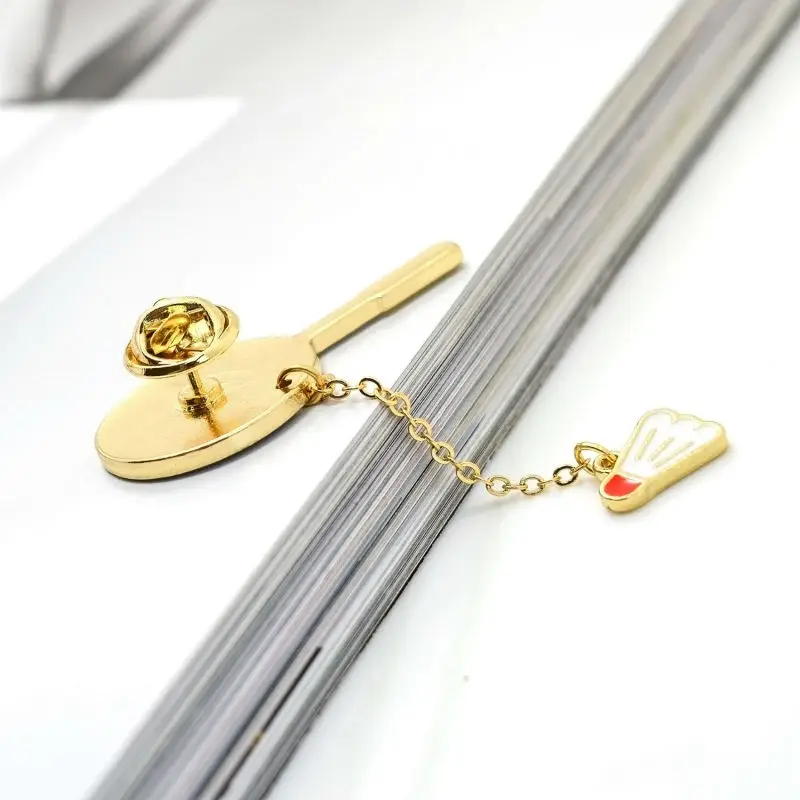 Новое поступление золото цвет красной эмалью Настольный теннис броши для Для