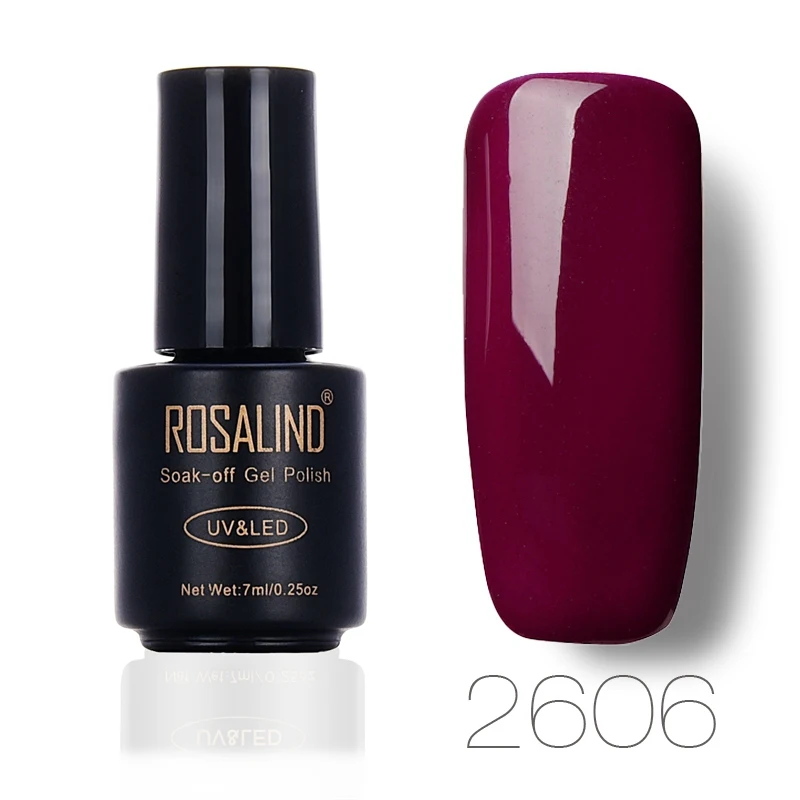2606 ROSALIND гель 1S 7 мл популярный синий цвет серии УФ светодиодный Гель-лак для ногтей верхнее Базовое покрытие необходимое для нейл-арта Полупостоянный Гель-лак - Цвет: 2606
