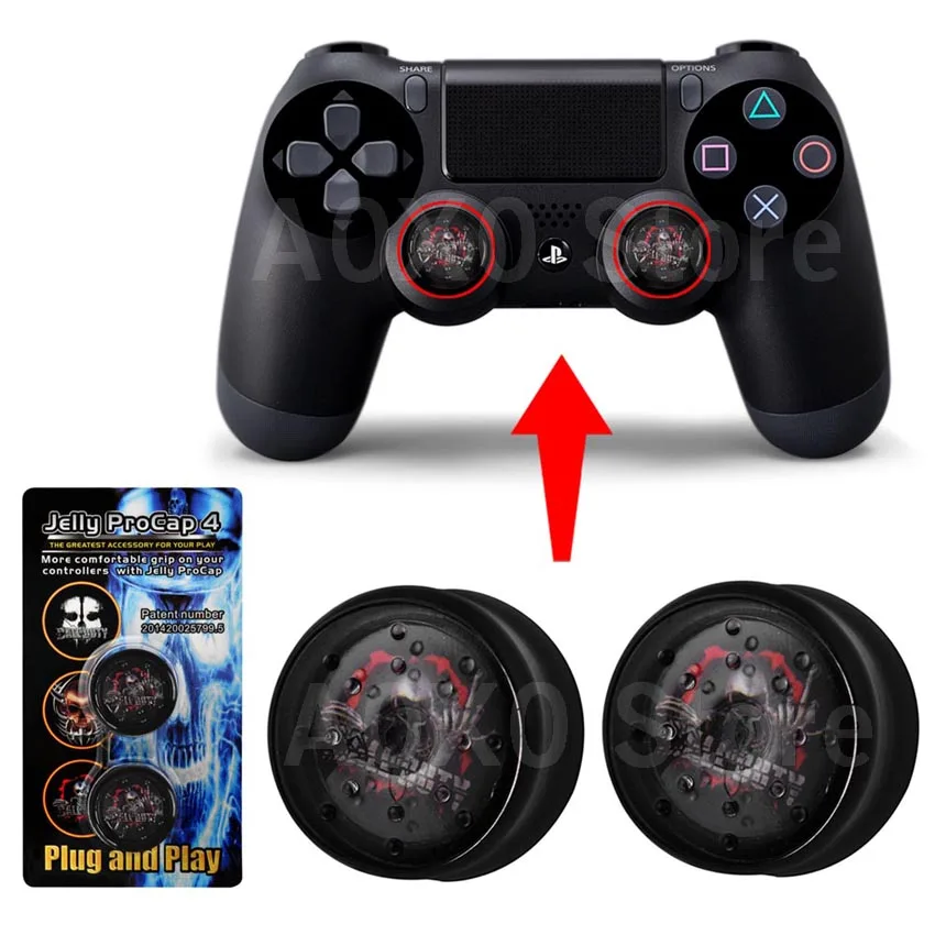 ЧЕРЕП Ghost Jelly ProCap для PS4 Dualshock 4 контроллер аналоговый Thumb Stick Grip Защитная крышка кнопки в розницу посылка