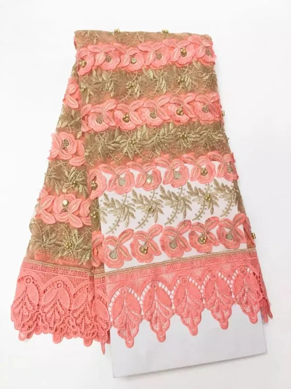 Ткань для платье свадебное Желтый Франция Кружево последние hojilou 3D Африканский