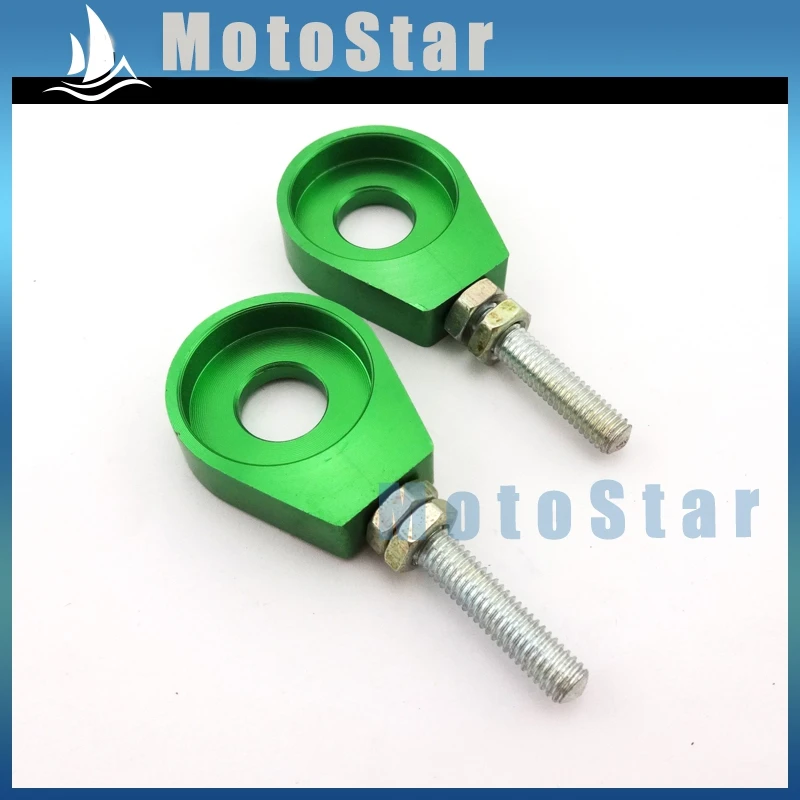 Регулятор натяжения цепи зеленый 12 мм для мотоцикла Питера грязи Lifan Stomp Pitsterpro TTR