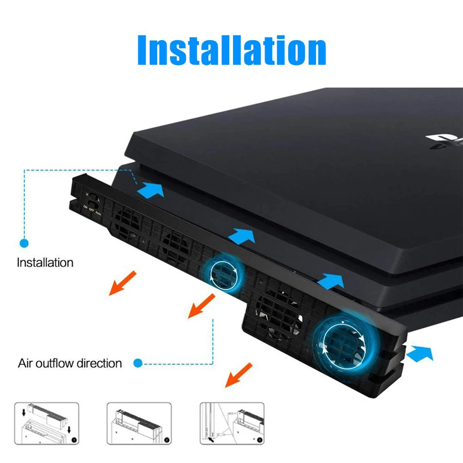 Консоль PS4 Pro с контролем температуры USB 5 вентиляторов для Sony Playstation 4 PS PRO |