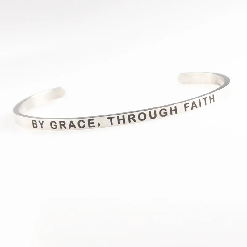

NO REGRETS 316L Stainless Steel Bar Bangle Positive Inspirational Quote Cuff Mantra Bracelets