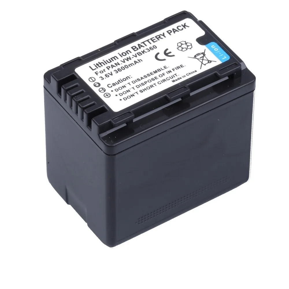 Wholesales 2* VW-VBK360 VBK360 Camera Batteries + 1* Charger For Panasonic SDR-H95 SDR-H85 for accessories | Электроника