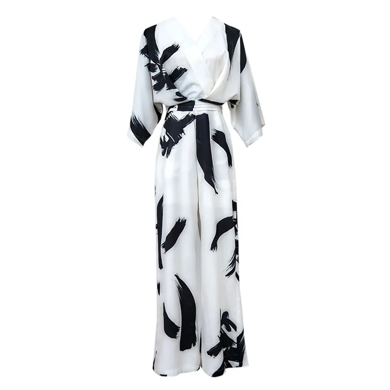 Женский шифоновый комбинезон PERHAPS U пляжный с рукавом 3/4 и V образным вырезом