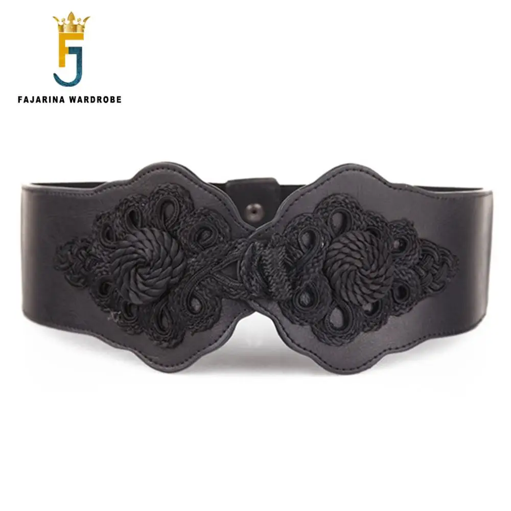 

FAJARINA Fashion Casual Retro Styles Hook Buckle Ladies Elastic Waistband Belt Female Models Overcoat Girdle for Women LDFJ021