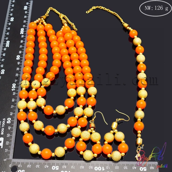 

Free Shipping Yulaili Artificial Factory Round Design Engagement Ladies Costume Two Beaded Jewelry Set
