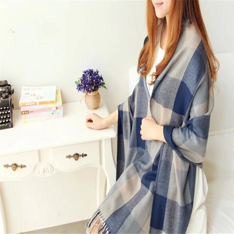 5 Color Fashion Scarf Women Men Luxury Brand 2018 Tartan Cashmere Winter Warm Plaid Wool Shawl Silk Scarves Echarpe Hiver | Аксессуары
