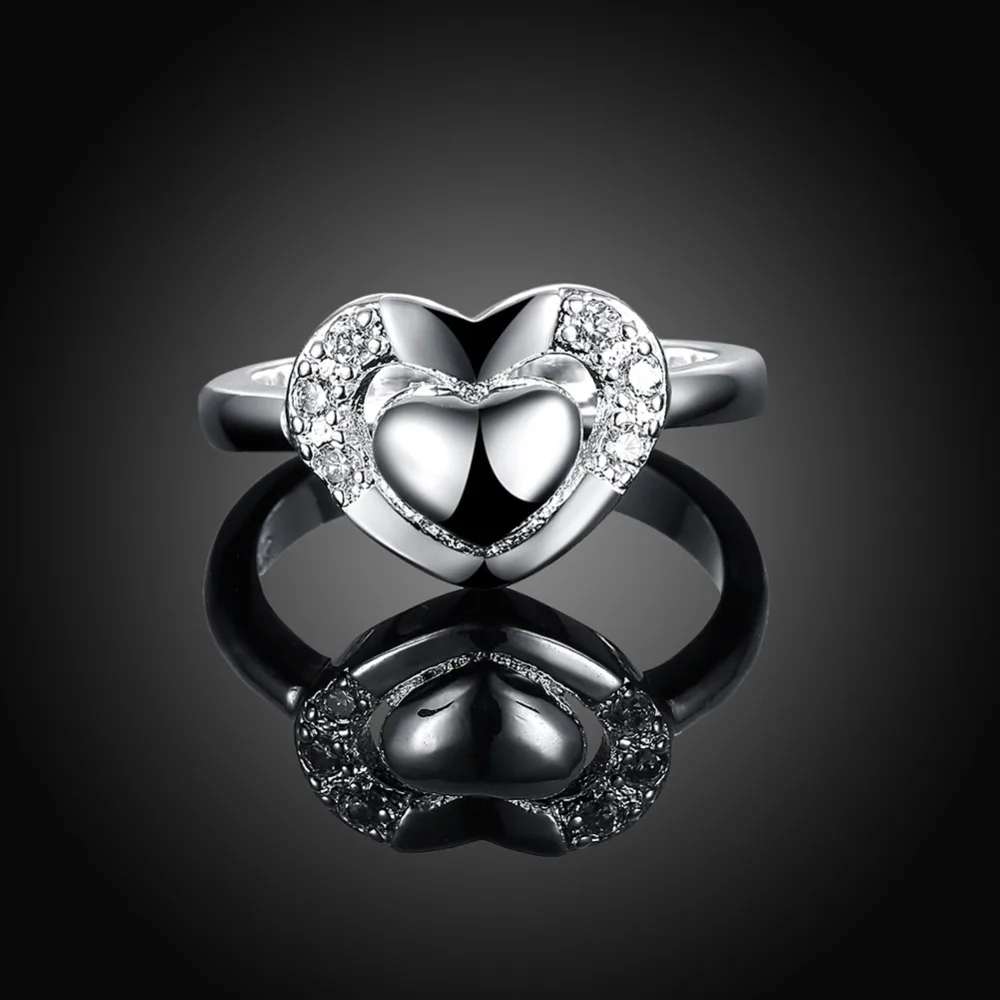 Женские свадебные кольцо серебро Цвет Jewelry Обручение Юбилей со стразами для