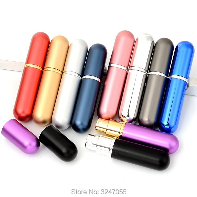 

5ML 30pcs/lot Portable Mini travel Replaceable Empty Atomizer, Aluminum Perfume Spray Bottle with Glass Inner,Cosmetic Container