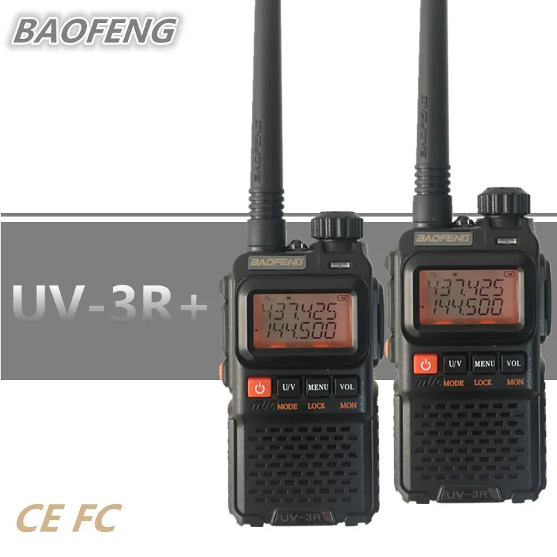 2 шт. Baofeng UV-3R+ плюс мини рация портативная UHF VHF HF Мобильная радиоприемопередатчик UV3R радиостанция Любительская Охота