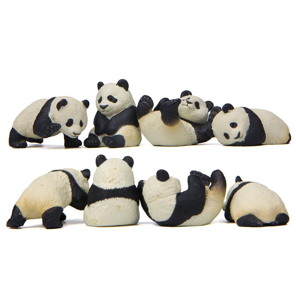 4 шт. Новые Креативные фигурки Kawaii Panda мини ПВХ дошкольные игрушки набор декораций