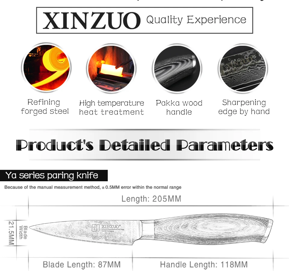 XINZUO 5 шт. набор кухонных ножей 67 слоев японской VG10 дамасской стали нож для мяса шеф-повара кухонные ножи с деревянной ручкой Pakka