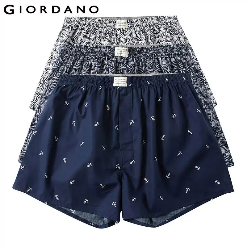 63Blue Giordano трусы мужские три пары трусов боксеров с застежкой на пуговицу мужское нижнее белье выполненных из натурального хлопка в нескольких цветовых решениях - Цвет: 63Blue