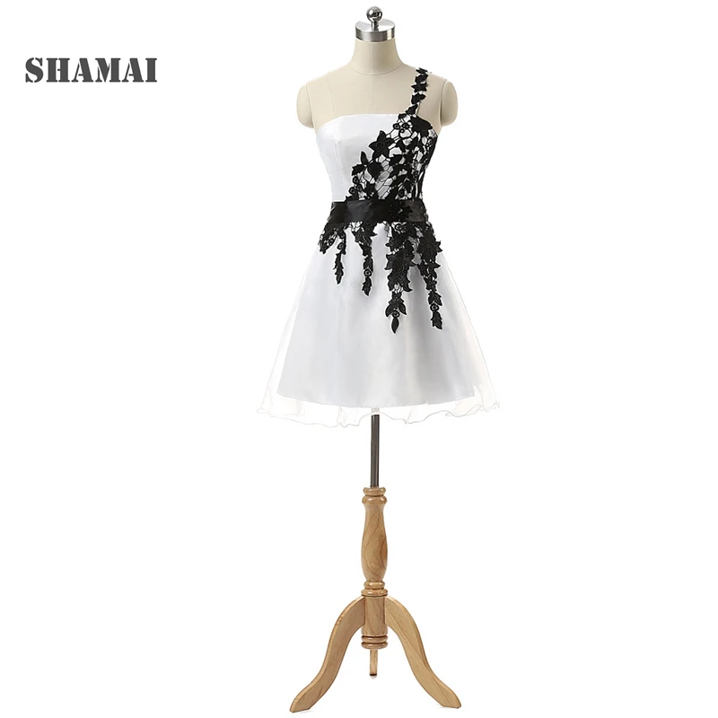 Платье на Одно Плечо SHAMAI белое платье для свадебной вечеринки Короткие