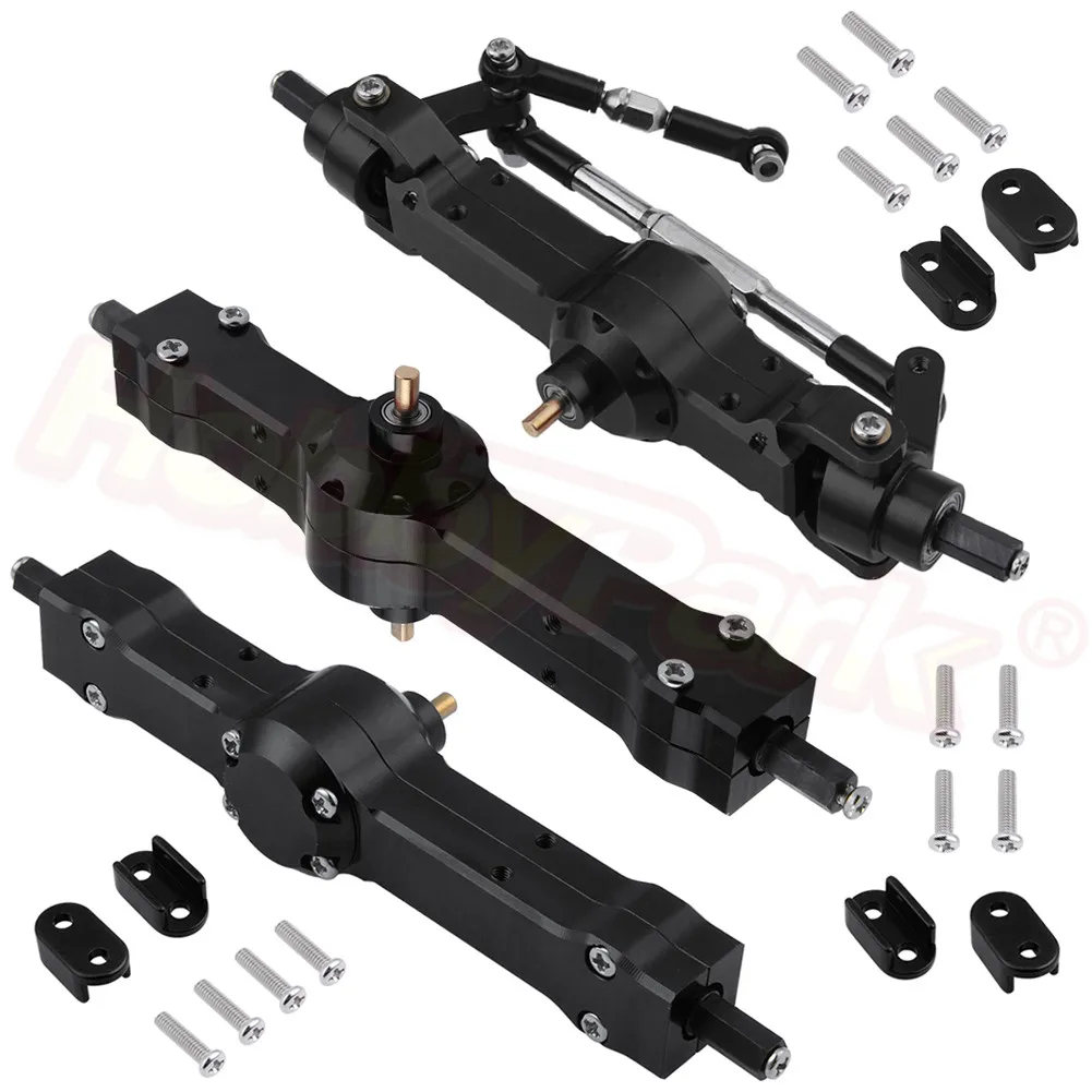 Black 7306 3 шт Алюминиевый металлический мост коробка передач набор собранный для WPL B-16 B16 B36 Урал 1/16 RC автомобиль военный грузовик гусеничные запасные части - Цвет: Black 7306