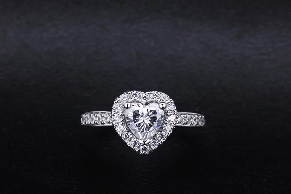 18-каратное белое золото EF цвет в форме сердца муассаниты ювелирные изделия