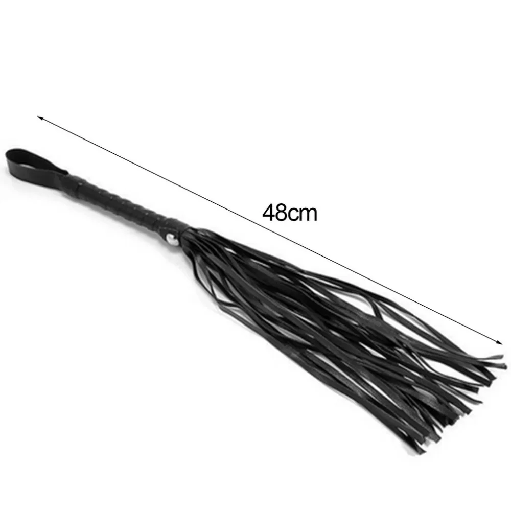 48 см Искусственная кожа хлыст для верховой езды вечерние ручкой Flogger Queen вороной