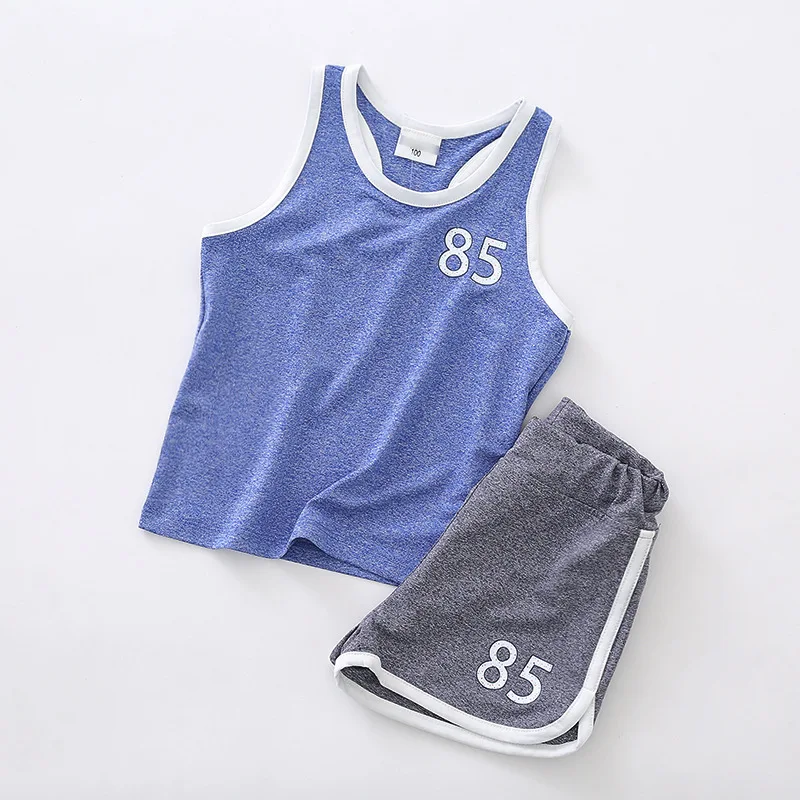 2019 Summer New Children Sets Quick Dry Clothes Baby Boy Girl Mesh Sleeves Vest Pants Sports Set | Детская одежда и обувь