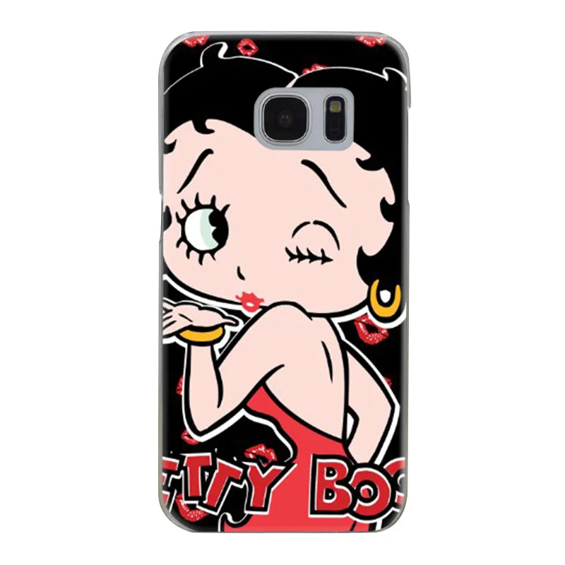 H047 Betty Boop Transparent Hard PC Case Cover For Samsung Galaxy S Note 3 4 5 6 7 8 9 Edge Plus |
