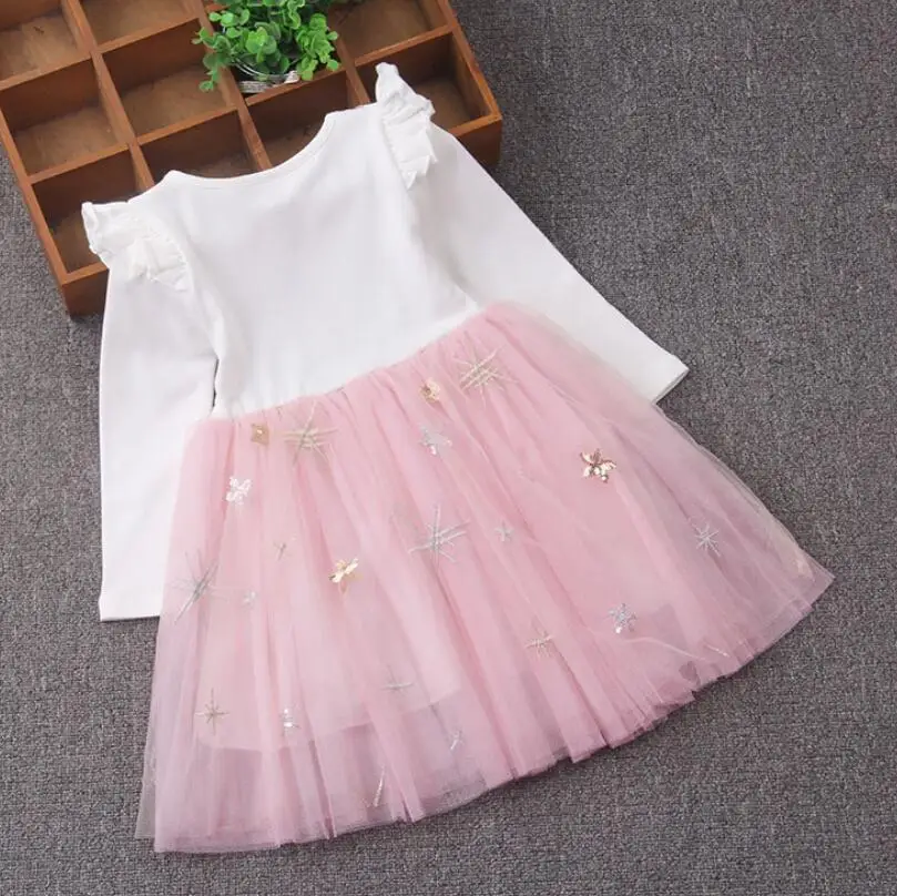 Новинка 2018 весенне-осеннее платье с длинными рукавами для девочек детская одежда