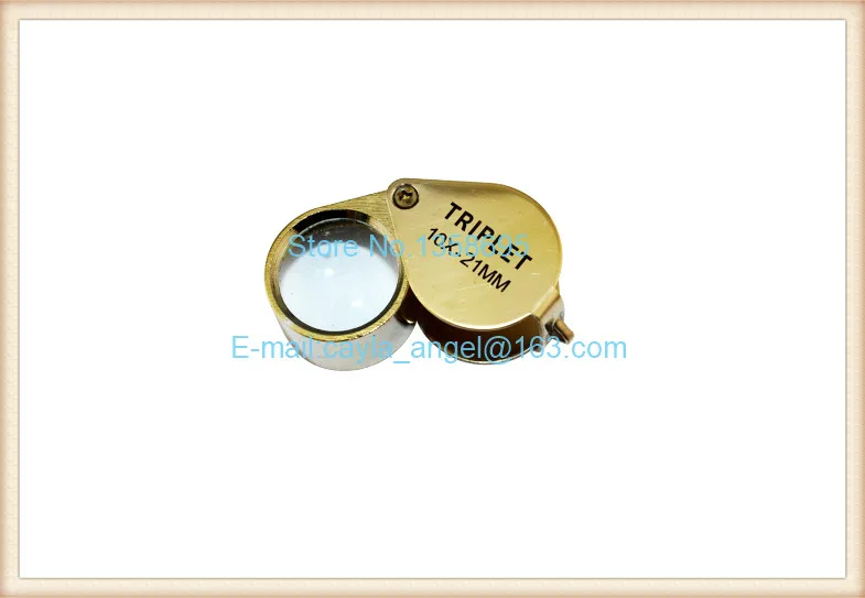 

Free Shipping Golden Magnifying Glass 10X.18mm Jewelry/ Antique/ Text round magnifying Glass Goldsmith Tools Jewelry Equipment