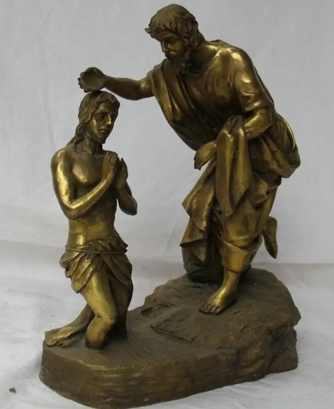 10&quot Chinese Brass Man of Sorrows Jesus Jesu lamb god remove crime Statue | Дом и сад