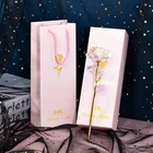 1 шт. имитация вечности 24 к Золотая фольга розовый цветок Радуга день Святого Валентина романтический цветок свадебный подарок красивый светодиодный светящийся