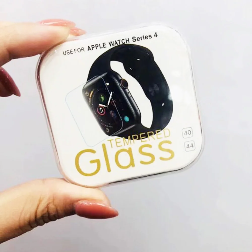 Tempered Glass 3D Full Coverage Protector For Apple Watch 4 Curved Screen Edge Protective Film iWatch Series 40MM 44MM | Наручные часы