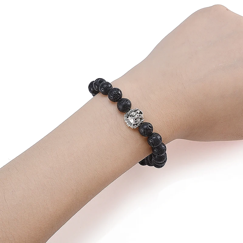 Браслеты из бусин чакр 7 цветов смешанные ювелирные украшения с черной лавовой