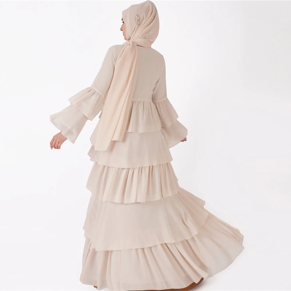 Женское длинное свободное платье кардиган Abaya шифоновое в Дубае мусульманский