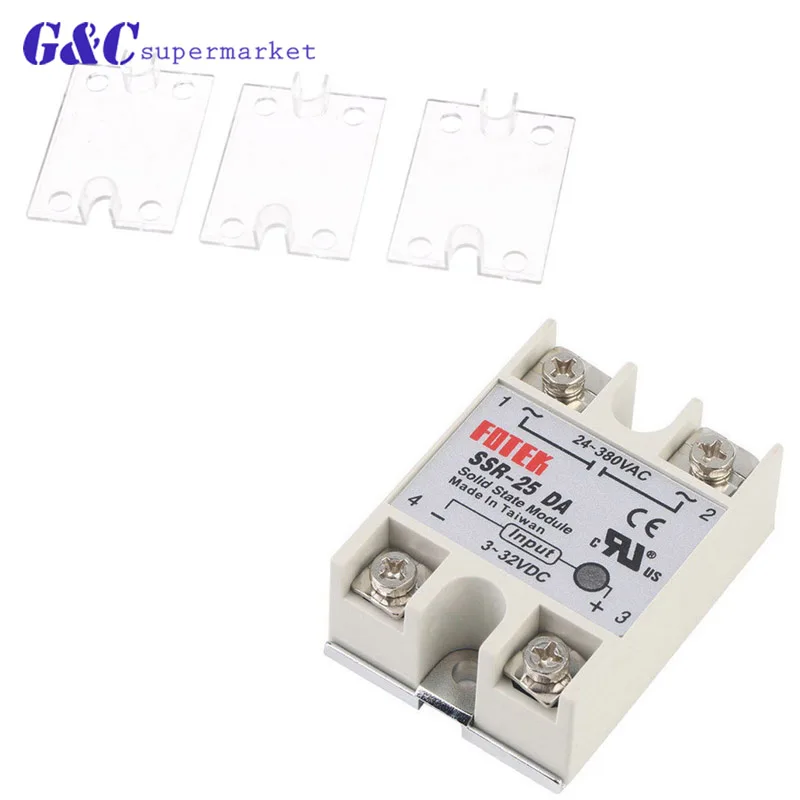 1 шт. твердотельное реле SSR-100DA SSR-75DA SSR-60DA 10DA 25DA 40DA на самом деле 3-32 В постоянного