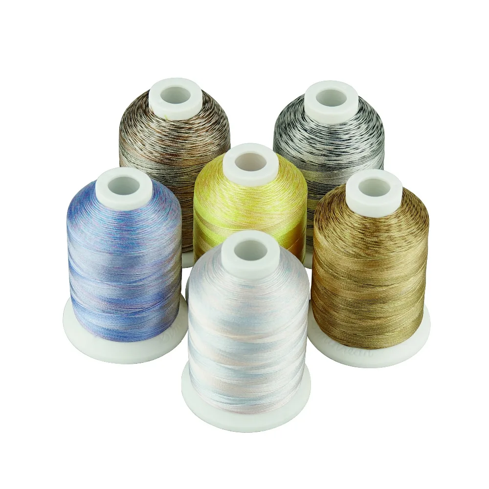 Simthread Полиэстеровая разноцветная вышивка машина резьба 6 видов цветов/комплект